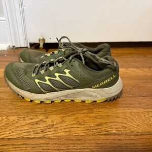 Merrell Olive and Yellow Athletic Shoes